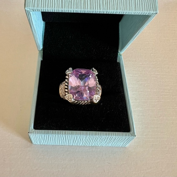 Cocktail Ring Cubic Zirconia Lilac Stone - Picture 1 of 5